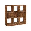 8-Compartment Bookshelf – Wood – Oak – Free Standing Storage and Display Unit