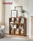 8-Compartment Bookshelf – Wood – Oak – Free Standing Storage and Display Unit