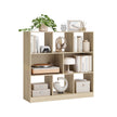 Wooden Display Bookcase – Oak – Free Standing Storage Unit with Open Cubes and Shelves