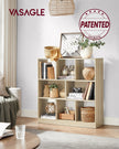 Wooden Display Bookcase – Oak – Free Standing Storage Unit with Open Cubes and Shelves