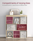 Wooden Display Bookcase – Oak – Free Standing Storage Unit with Open Cubes and Shelves