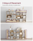 Wooden Display Bookcase – Oak – Free Standing Storage Unit with Open Cubes and Shelves