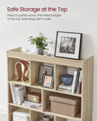 Wooden Display Bookcase – Oak – Free Standing Storage Unit with Open Cubes and Shelves