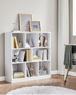 Free Standing Bookcase – Wood – Oak – Open Cubes and Shelves