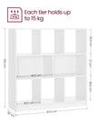 Free Standing Bookcase – Wood – Oak – Open Cubes and Shelves