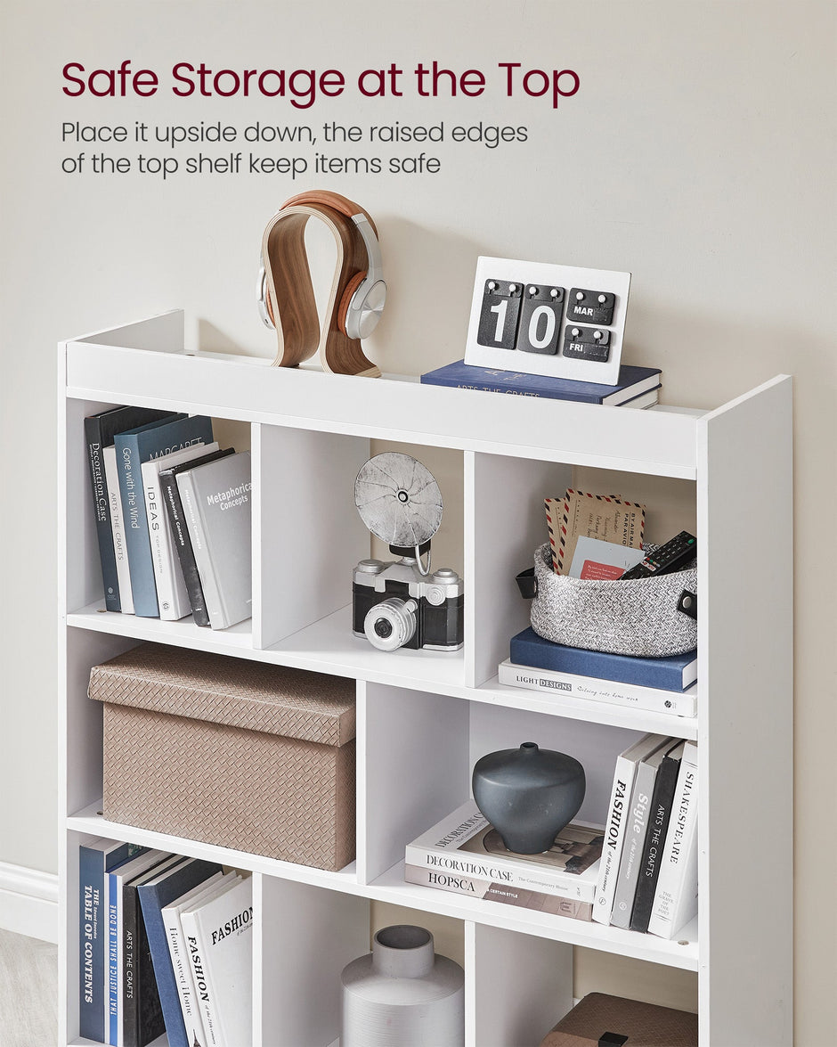 Free Standing Bookcase – Wood – Oak – Open Cubes and Shelves