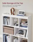 Free Standing Bookcase – Wood – Oak – Open Cubes and Shelves
