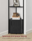 Corner Shelf – Wood – Rustic Brown and Ink Black – 5-Tier Storage Unit