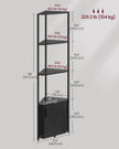 Corner Shelf – Wood – Rustic Brown and Ink Black – 5-Tier Storage Unit