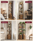 5-Tier Corner Shelf – Wood – Rustic Brown and Ink Black – Versatile Storage Solution