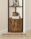 5-Tier Corner Shelf – Wood – Rustic Brown and Ink Black – Versatile Storage Solution
