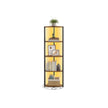 5-Tier Corner Shelf – Steel Frame – Rustic Brown – Adjustable LED Lights