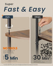 5-Tier Corner Shelf – Wood – Rustic Brown – Toolless Assembly