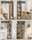 5-Tier Corner Shelf – Wood – Rustic Brown – Toolless Assembly