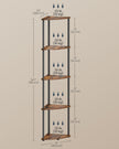 5-Tier Corner Shelf – Wood – Rustic Brown – Toolless Assembly