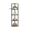 Corner Shelving Unit – Engineered Wood – Rustic Brown – 5-Tier Design with Toolless Assembly