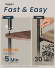Corner Shelving Unit – Engineered Wood – Rustic Brown – 5-Tier Design with Toolless Assembly