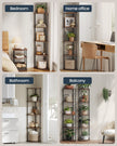 Corner Shelving Unit – Engineered Wood – Rustic Brown – 5-Tier Design with Toolless Assembly