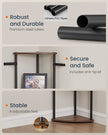 Corner Shelving Unit – Engineered Wood – Rustic Brown – 5-Tier Design with Toolless Assembly