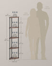 Corner Shelving Unit – Engineered Wood – Rustic Brown – 5-Tier Design with Toolless Assembly