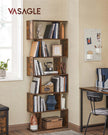 Freestanding Bookcase – Wood – White – 6-Tier Cube Display Shelf and Room Divider