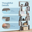 6-Tier Bookshelf – Wood – White – Freestanding Room Divider