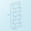6-Tier Bookshelf – Wood – White – Freestanding Room Divider