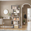 6-Tier Bookshelf – Wood – White – Freestanding Room Divider