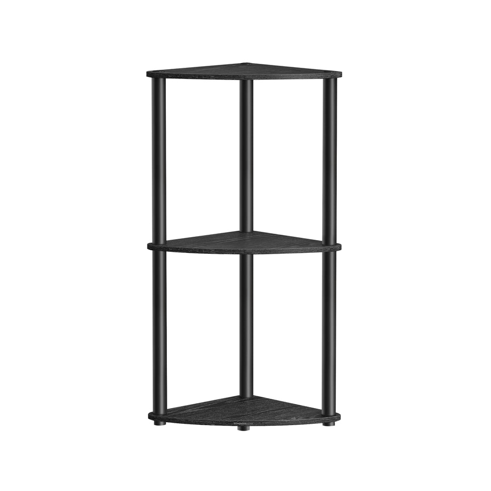 Corner Shelving Unit – Engineered Wood – Rustic Brown – 5-Tier Design with Toolless Assembly