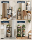 Corner Shelving Unit – Engineered Wood – Rustic Brown – 5-Tier Design with Toolless Assembly