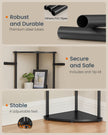 Corner Shelving Unit – Engineered Wood – Rustic Brown – 5-Tier Design with Toolless Assembly
