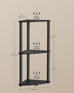 Corner Shelving Unit – Engineered Wood – Rustic Brown – 5-Tier Design with Toolless Assembly