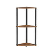 Corner Shelving Unit – Engineered Wood – Rustic Brown – 5-Tier Design with Toolless Assembly
