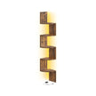 Wall Mounted Corner Shelf – Wood – Matte White – 5-Tier Floating Design with RGB LED Lights and Remote Control