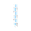 Wall Mounted Corner Shelf – Wood – Matte White – 5-Tier Floating Design with RGB LED Lights and Remote Control