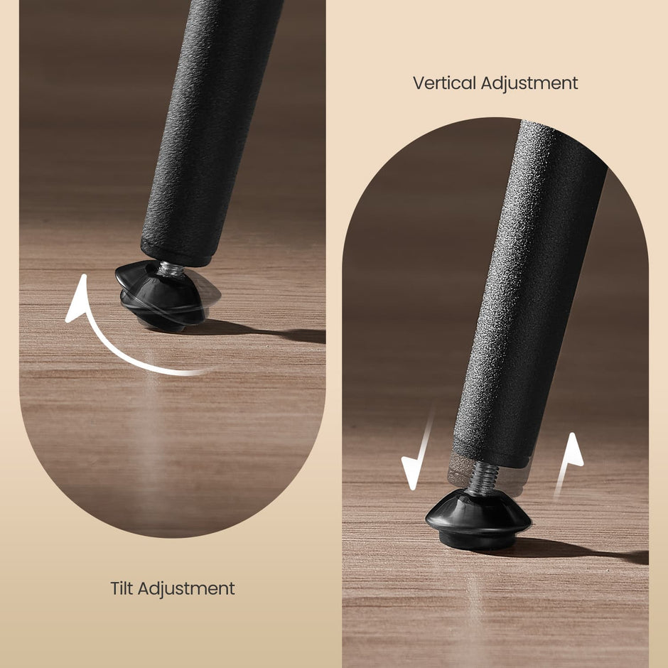 Set of 2 Bar Height Stools – Synthetic Leather – Ink Black – 360° Swivel with Back