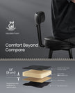 Bar Stools Set of 2 – Synthetic Leather – Ink Black – 360° Swivel, Mid-Century Modern Design, 76 cm Tall
