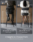 Bar Stools Set of 2 – Synthetic Leather – Ink Black – 360° Swivel, Mid-Century Modern Design, 76 cm Tall