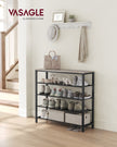 Shoe Rack – Steel – Greige and Black – 4 Mesh Shelves with Large Surface for Storage