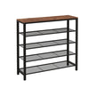 Shoe Rack – Steel – Hazelnut Brown – 4 Mesh Shelves with Large Surface for Bags
