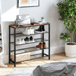Shoe Rack – Steel – Hazelnut Brown – 4 Mesh Shelves with Large Surface for Bags