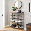 Shoe Organizer – Steel – Rustic Brown and Black – 5 Mesh Shelves with Large Surface