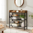 Shoe Storage Rack – Metal Frame – Rustic Brown and Black – Holds Up to 14 Pairs