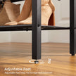 Shoe Storage Rack – Metal Frame – Rustic Brown and Black – Holds Up to 14 Pairs