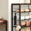 Shoe Rack – Wood – Rustic Brown and Black – Holds Up to 14 Pairs
