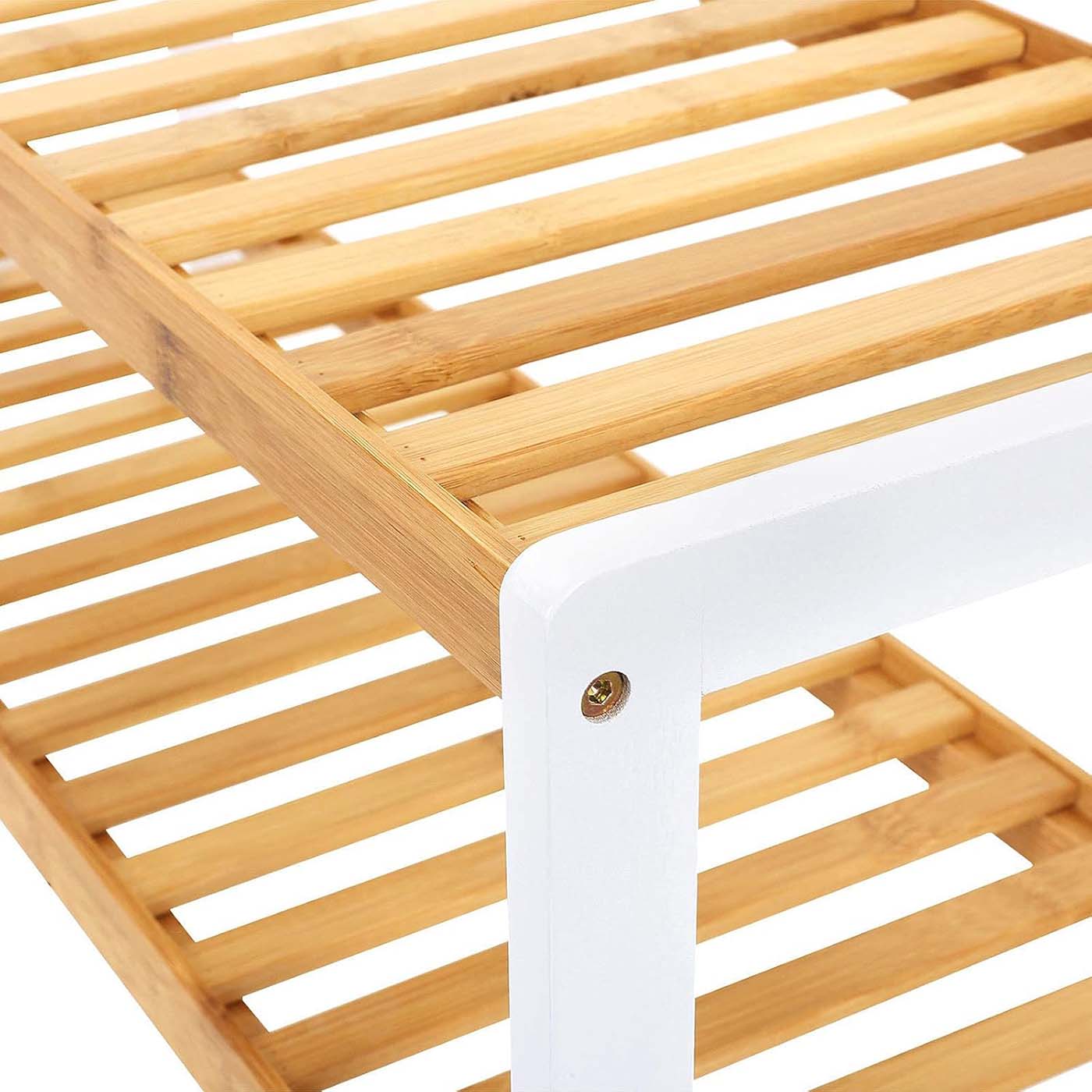 2-Tier Rack – Bamboo – Natural Finish – Versatile Storage Shelf