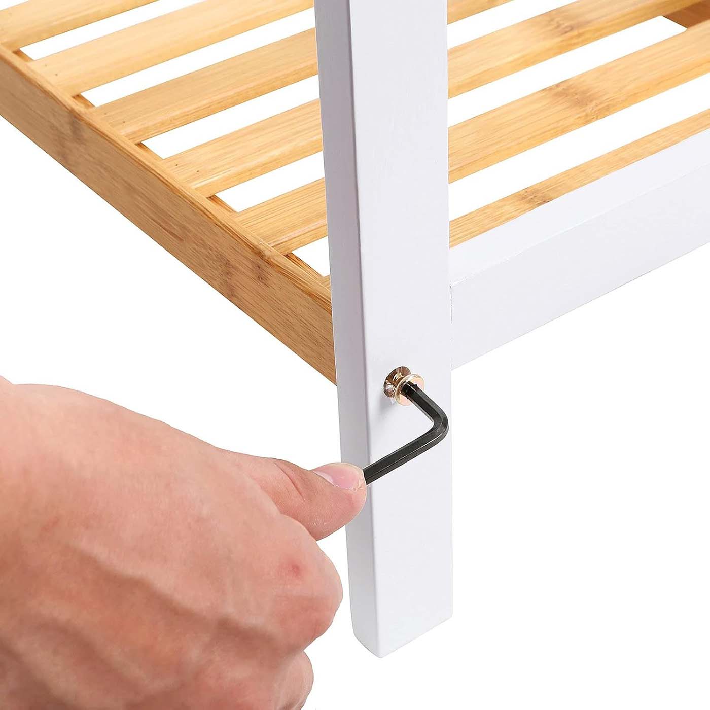 2-Tier Rack – Bamboo – Natural Finish – Versatile Storage Shelf