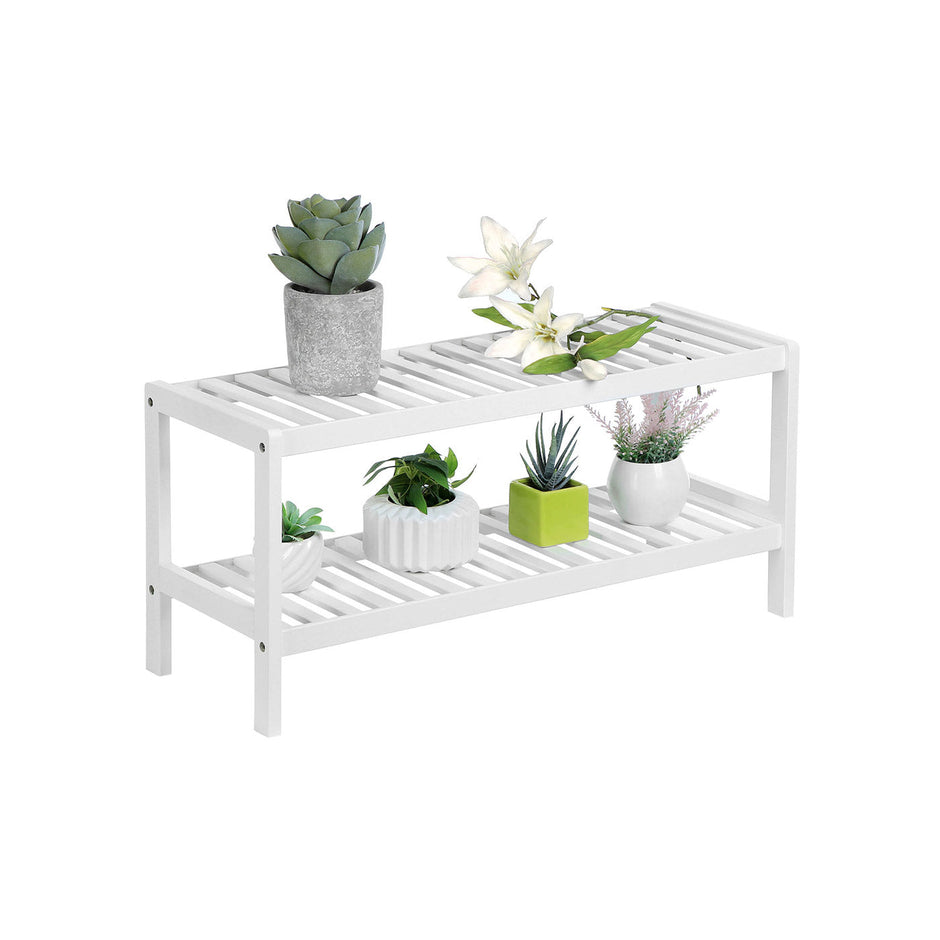 2-Tier Shoe Rack – Bamboo – Natural – Space-Saving Storage Solution
