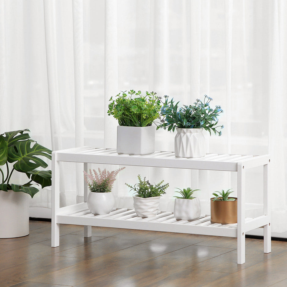 2-Tier Shoe Rack – Bamboo – Natural – Space-Saving Storage Solution
