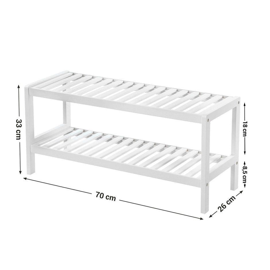 2-Tier Shoe Rack – Bamboo – Natural – Space-Saving Storage Solution